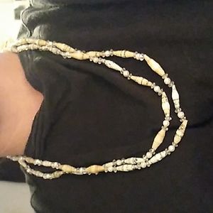 Long Paper Beaded Necklace
